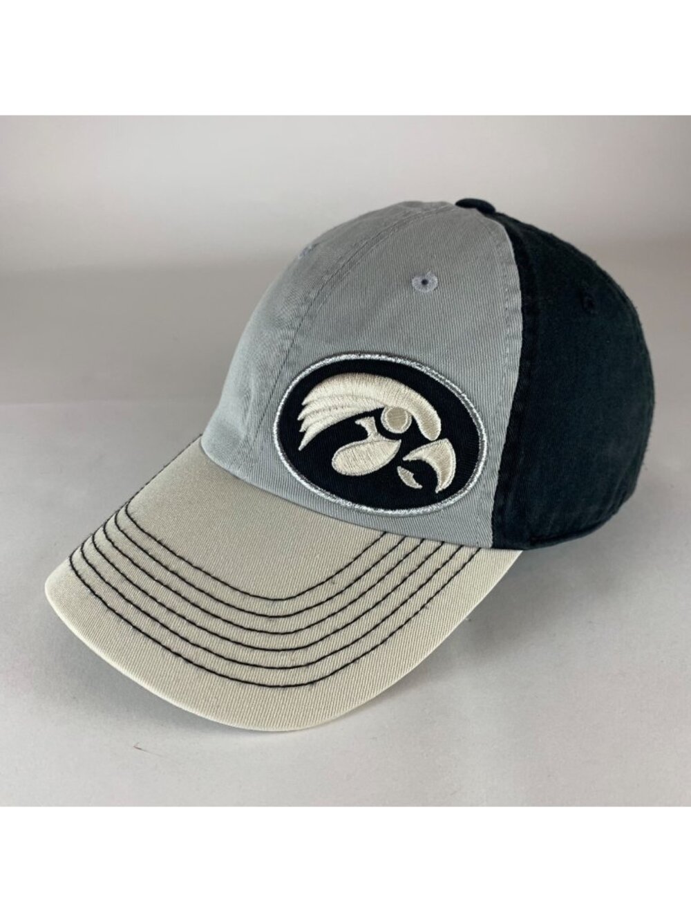 Iowa Hawkeyes NCAA White Gray Black Captivating Relaxed Fit Strapback Hat